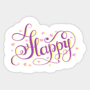 Happy lettering Sticker